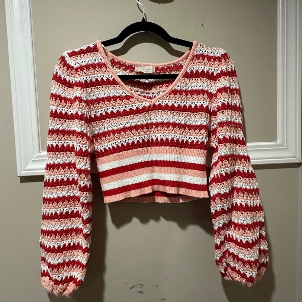 Altar'd State Red‎ Crop Top with Stylish Design